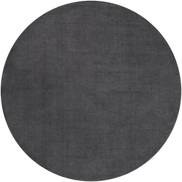 Livabliss Falmouth Charcoal 6 ft. x 6 ft. Round Indoor Area Rug