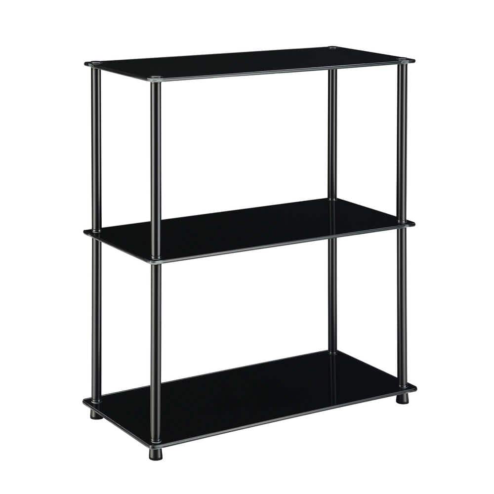 Convenience Concepts Designs2Go 26.5 in. Black Glass Shelf Accent Bookcase  R2-247 The Home Depot