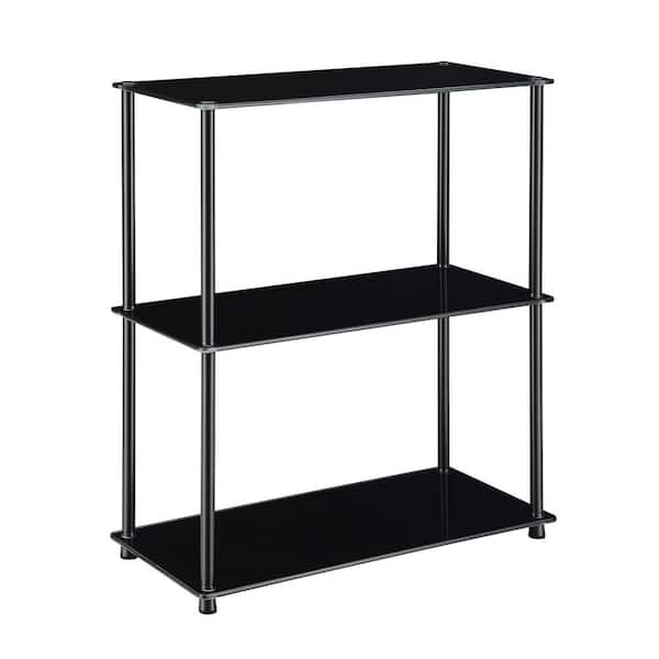 Convenience Concepts Designs2Go 26.5 in. Black Glass 3 Shelf Accent Bookcase