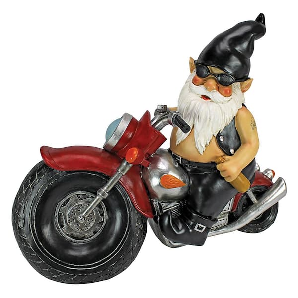Design Toscano 11 in. H Axle Grease, the Biker Gnome Statue