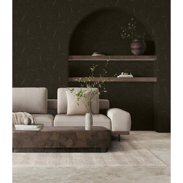 17.08 sq. ft. Espresso Mocking Jay Vinyl Peel and Stick Wallpaper Roll