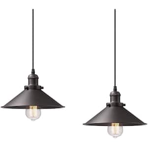 1-Light ORB Industrial Single Chandelier Pendant Light with Metal Shade (Pack of 2)