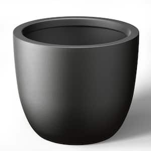 14 in. Large Charcoal Black Concrete Round planter / Pot with drainage holes