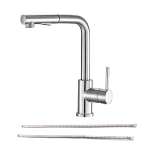 Gee Single-Handle Pull-Out Sprayer Kitchen Faucet with Spot Resistant in Brushed Nickel