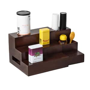 Walnut 3-Tier Counter or Cabinet Expandable Bamboo Spice Rack
