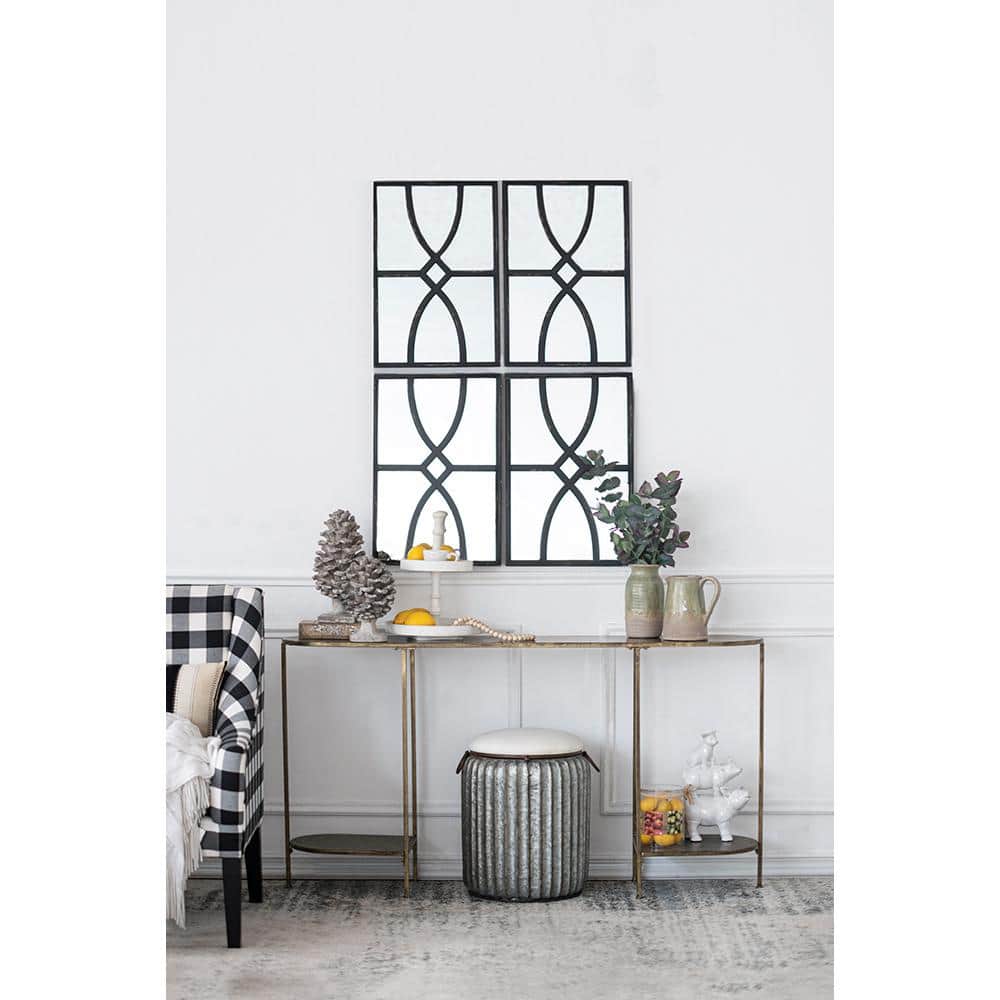 Classic 16 in. W. x 23.5 in. H Rectangular Wood Antique Black Framed Wall M