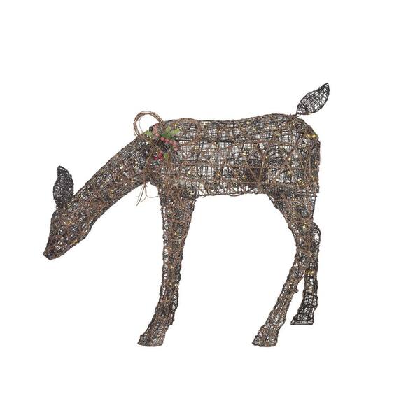 Home Accents Holiday 3.5 ft Meadow Frost Animated LED Brown Doe