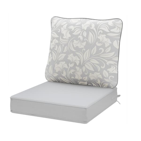 AAAAAcessories 22 in. x 24 in. Outdoor Deep Seating Lounge Chair Cushion, Thicken Pad Chair Cushion Set in Lily (1-Pack)