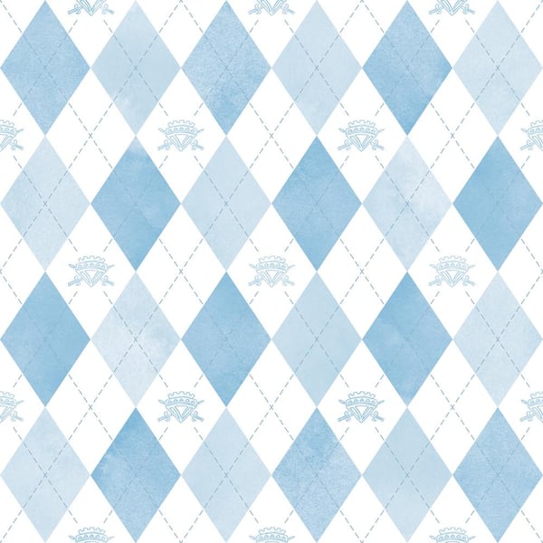RoomMates Disney Descendants: The Rise of Red - Chloe Crown Argyle Peel and Stick Wallpaper