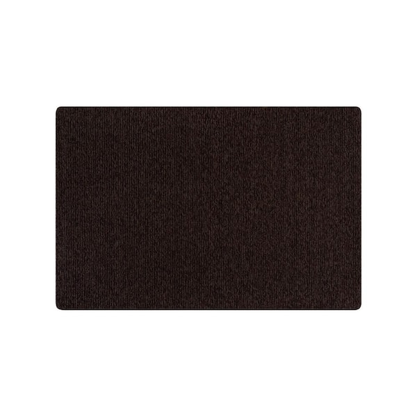 Beverly Rug Oasis Solid Brown 2 ft. x 3 ft. Non-Slip Rubber Back Indoor Area Rug