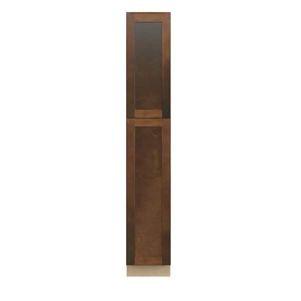 Unbranded Amherst Shaker 15 in. W x 90 in. H x 24 in. D in Walnut Plywood Assembled Pantry Cabinet