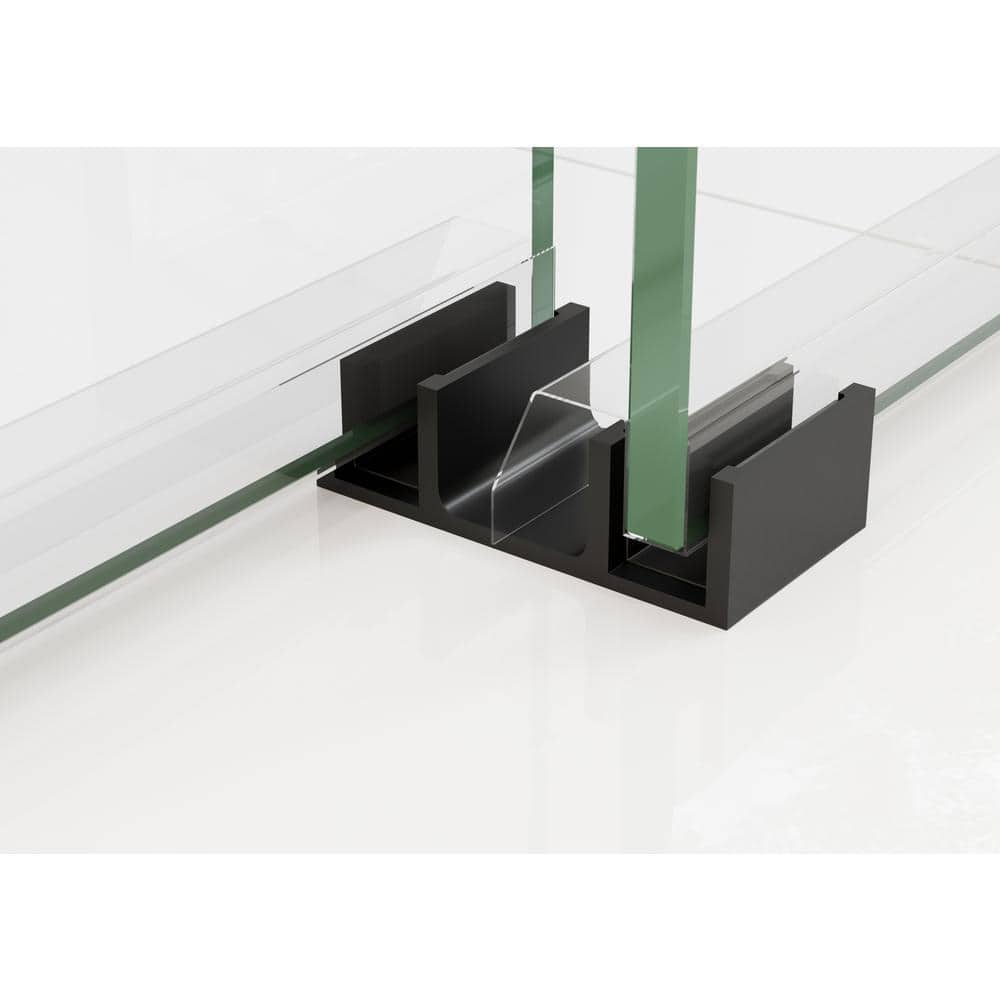 Polaris 60" Matte Black Frameless Sliding Bathtub Door