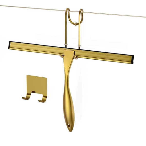 14 Inch Stainless Steel Shower Squeegee and Window Squeegee,Gold