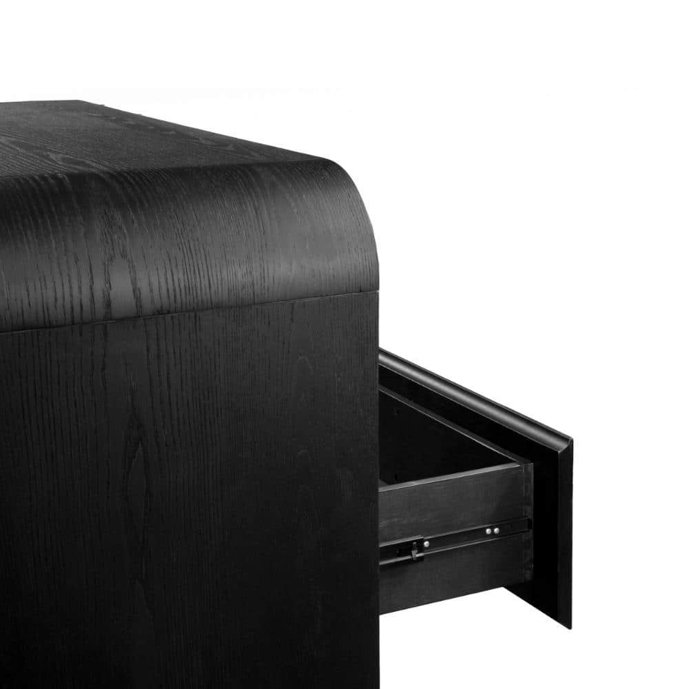 Elora Modern Farmhouse Jet Black Ash Five Drawer Chest