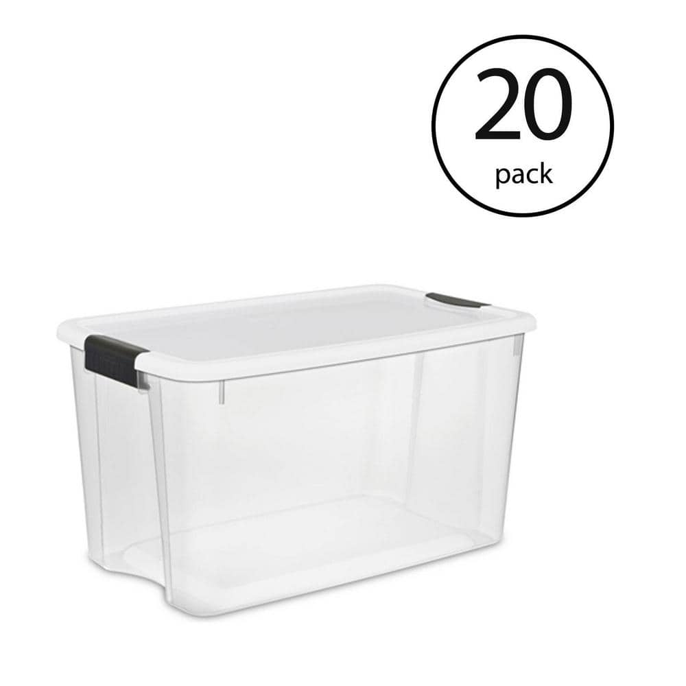 Sterilite 116-Qt. Stackable Latching Storage Box Containers, Clear (4-Pack)  4 X 19909804 - The Home Depot