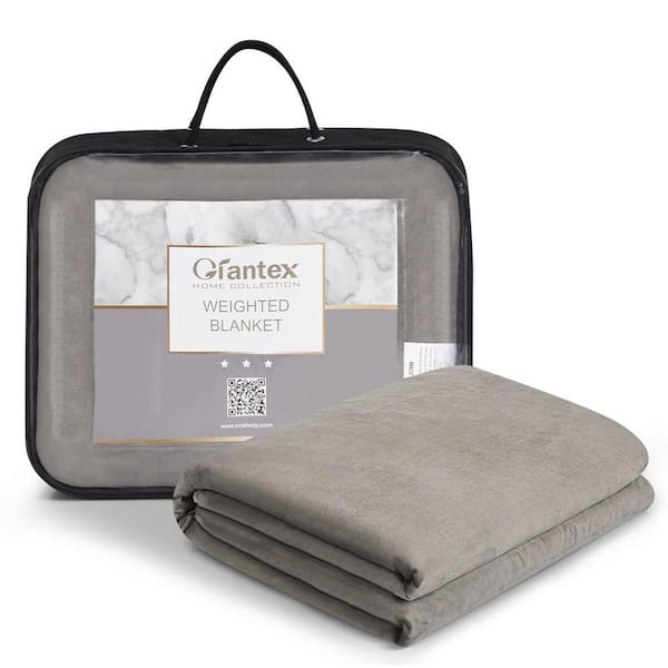 Costway Grey Heavy Weighted Sensory 72 in. x 48 in. 17 lb. Weighted Blankets