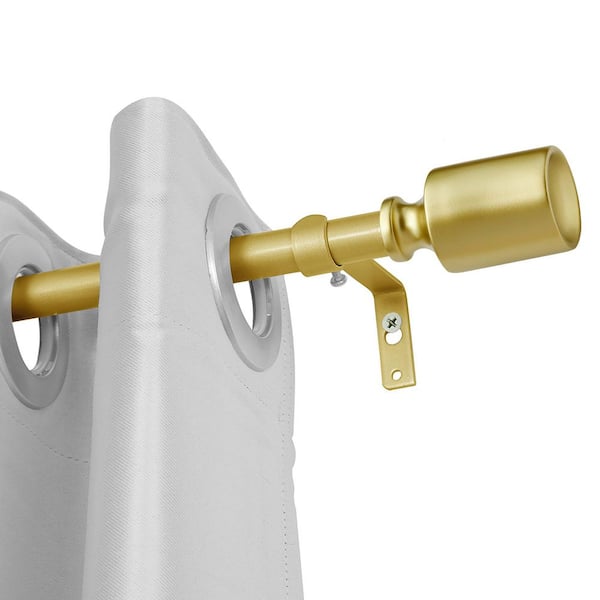 86 in.-120 in. Adjustable Decorative Single Curtain Rod-3/4 in. Diameter Rod in Gold with Finial