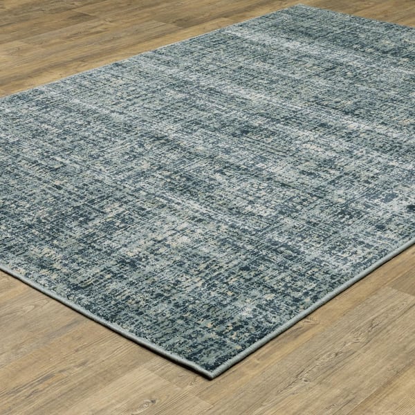 Brixworth Blue 7 ft. x 9 ft. Striped Abstract Polypropylene Indoor Area Rug