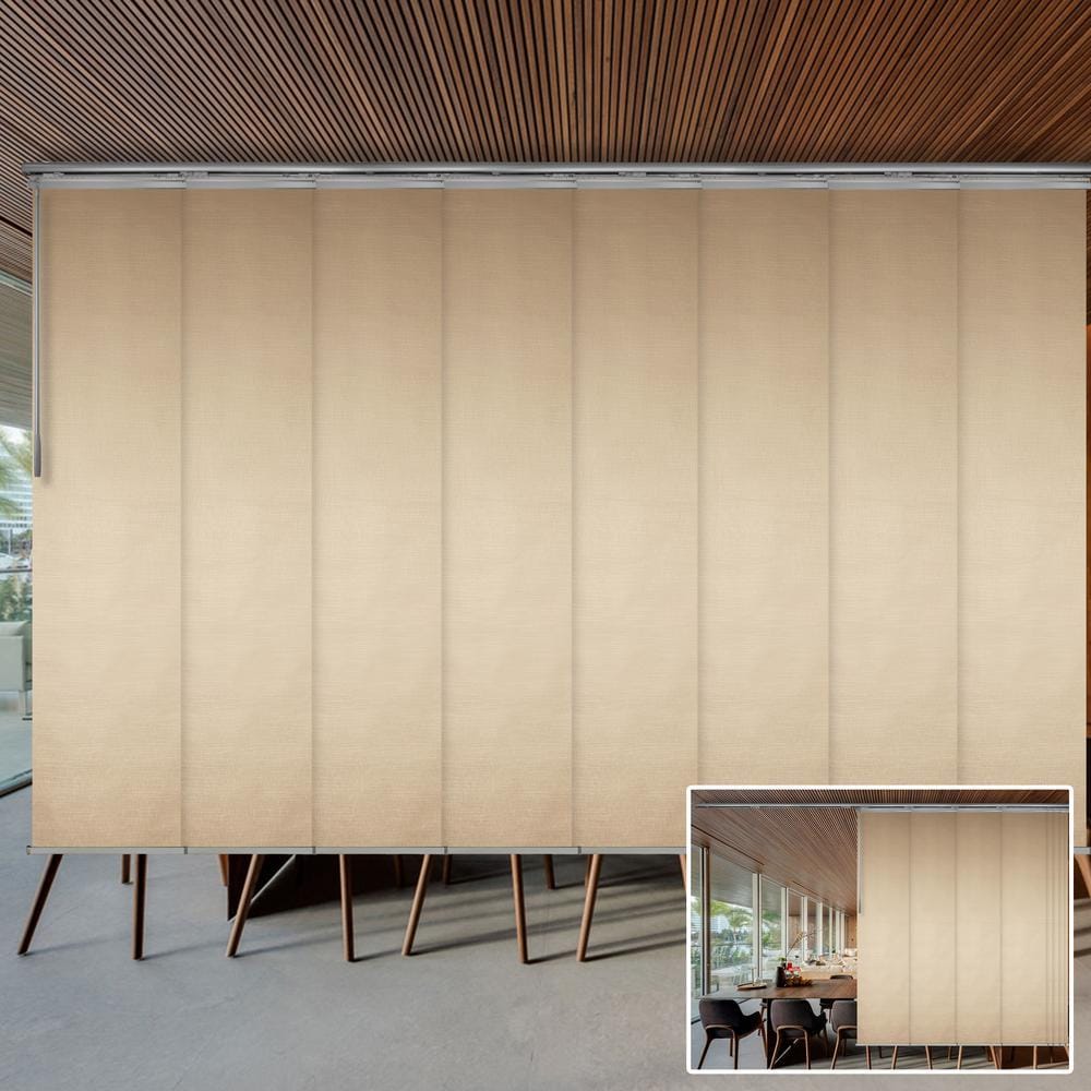Linen 130 in. - 175 in. W x 116 in. L Adjustable 8-Panel Satin Nickel Double Rail Panel Track with 23.5 in. Slates price history on PriceWatchPro