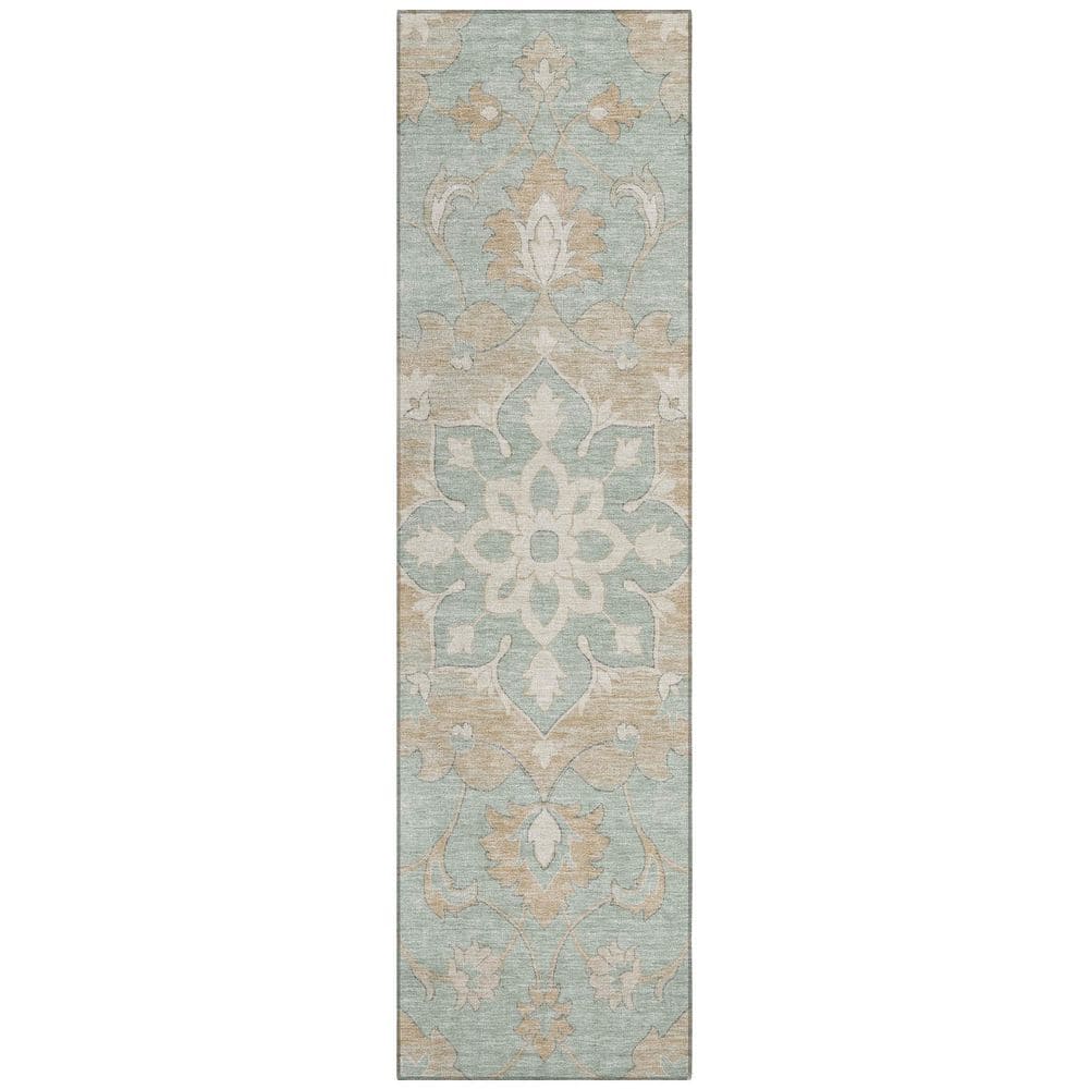 Chantille Machine Washable Indoor/Outdoor Abstract ACN2954 Seafoam 2 ft. x 7 ft. Runner Rug price history on PriceWatchPro
