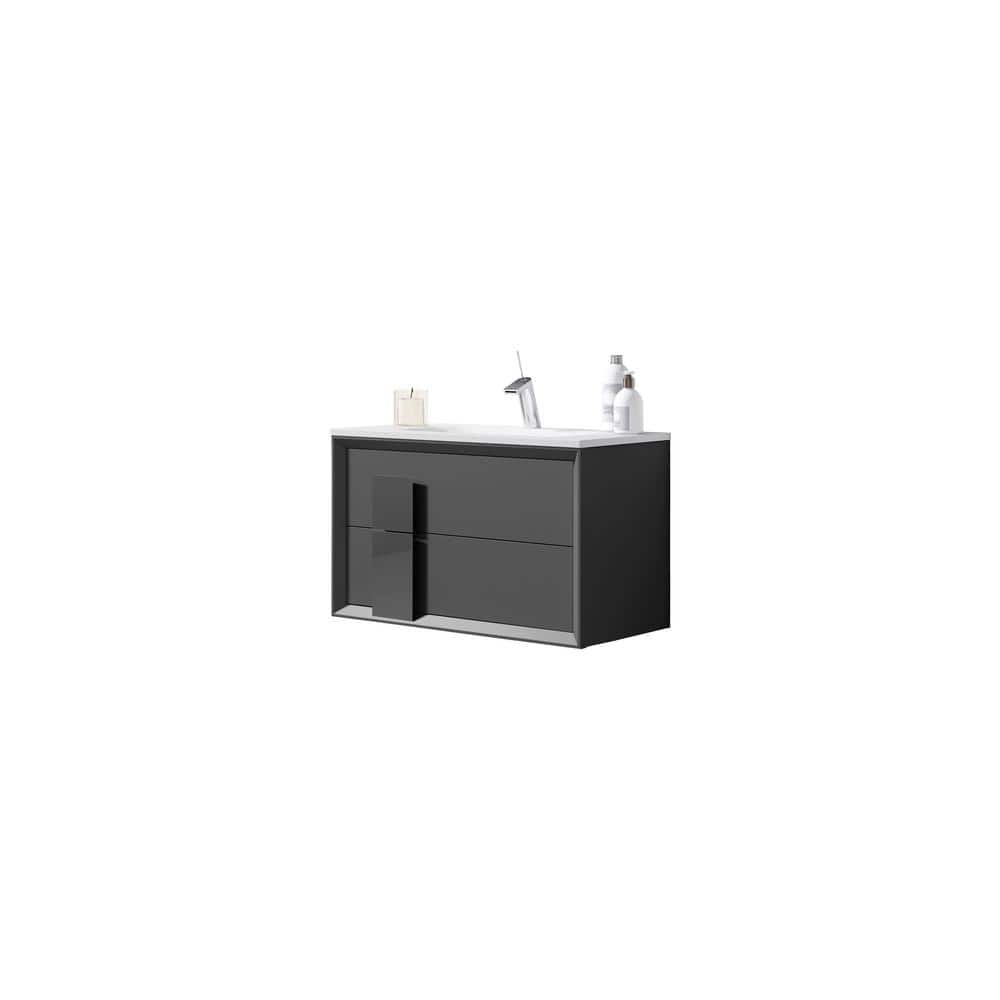 Decor Cristal 24 in. W x 18 in. D Bath Vanity in Grey with Ceramic Vanity Top in White with White Basin and Sink price history on PriceWatchPro