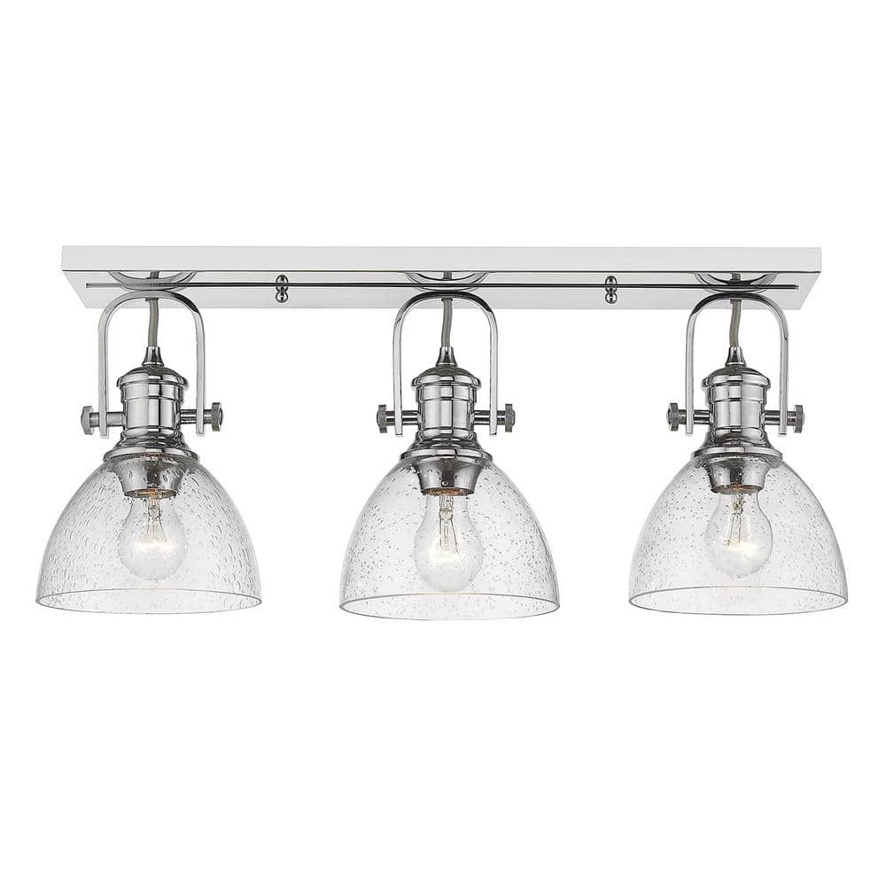 Hines 25" Chrome Glass Transitional Semi-Flush Light