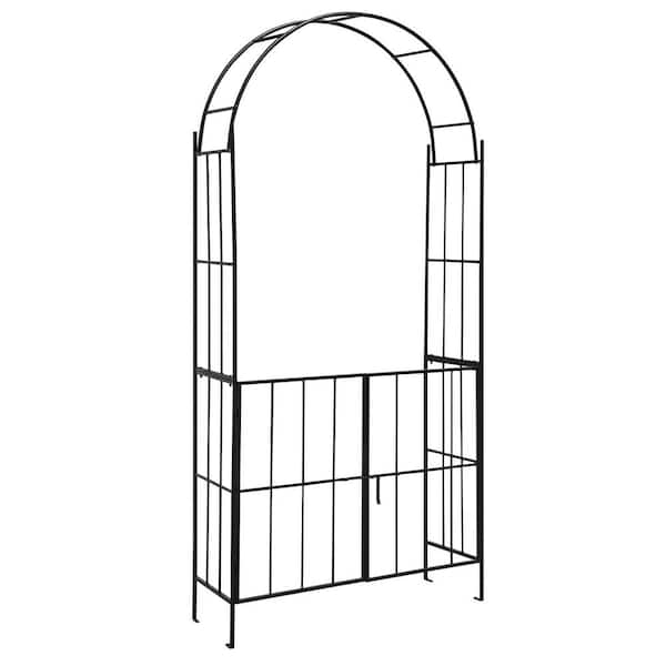 ANGELES HOME 90.5 in. x 43.5 in. Garden Arch Arbor Trellis Patio Plant Stand Rack Archway