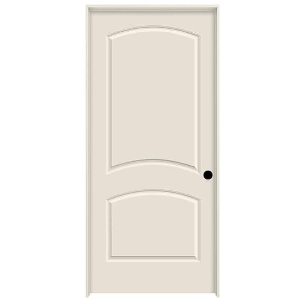 JELD-WEN 36 in. x 80 in. Primed Left-Hand C2050 2-Panel Arch Top Premium Composite Single Prehung Interior Door