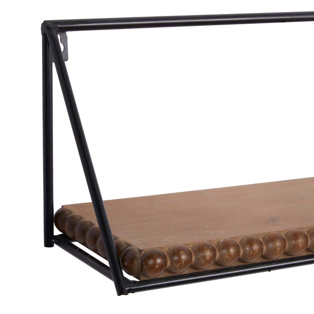 Sleek Black Floating Wall Shelf Trio for Modern Living Spaces