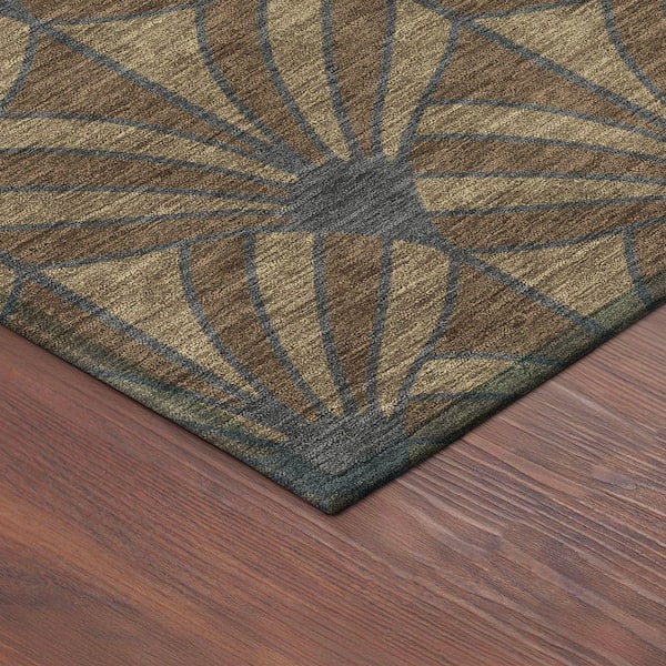 Chantille Machine Washable Indoor/Outdoor Abstract ACN2426 Chocolate 3 ft. x 4 ft. Area Rug