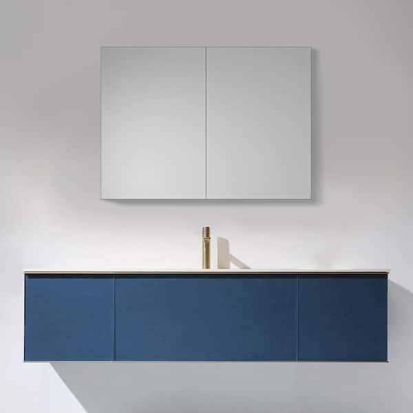 36 in. W x 26 in. H Double Door Rectangular Engineered Wood Medicine Cabinet with Mirror