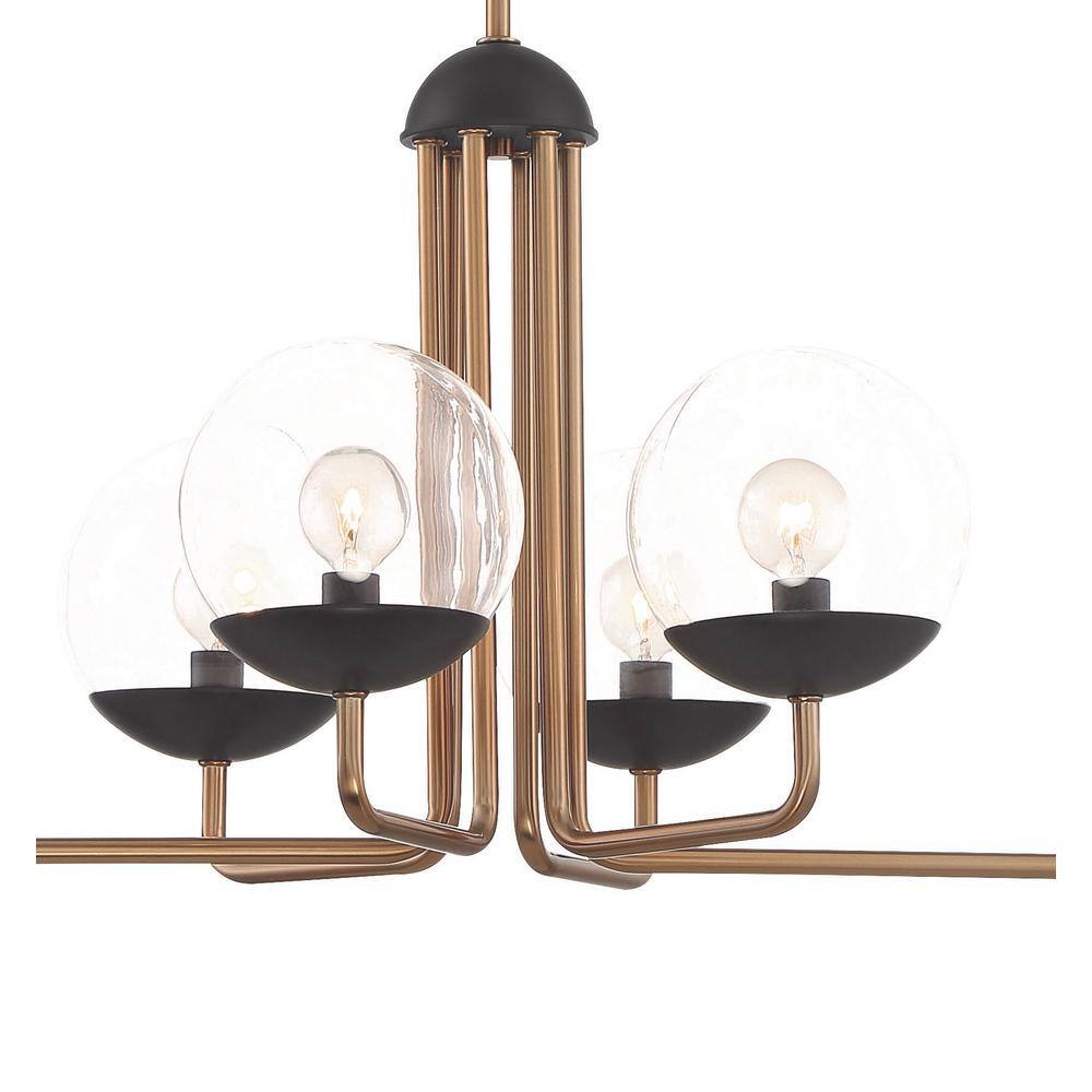 Outer Limits 39" Painted Bronze and Clear Glass Modern Chandelier
