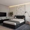 Nexera Opaci-T Platform Bed With Plank Headboard, Black & Ebony