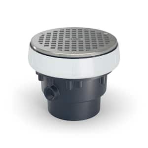 EZ PVC Slab on Grade Drain with 6 in. Nickel Bronze Strainer and 3 in. x 4 in. Outlet