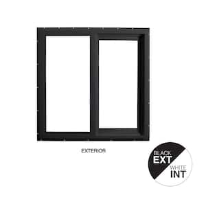35.5 in. x 35.5 in. Select Series Vinyl Horizontal Sliding Left Hand Black Window with White Int, HP2+ Glass and Screen