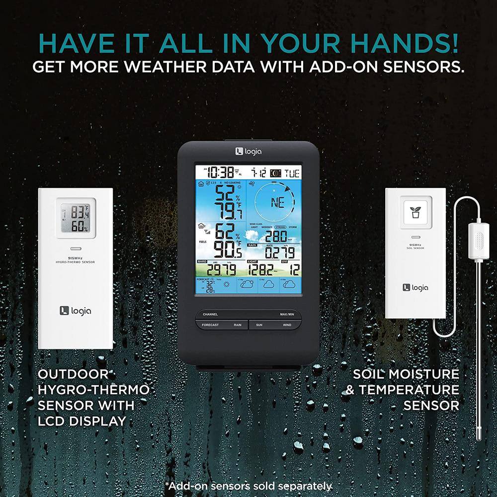 Logia 7-in-1 Wireless Weather Station with Solar Sensor and Wi-Fi