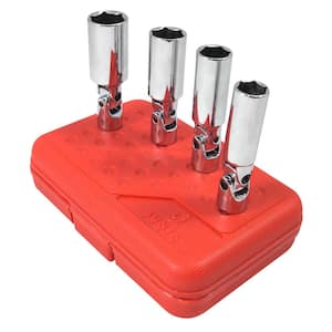 3/8 in. Drive 13/16 in. Universal Spark Plug Socket (4-Piece)