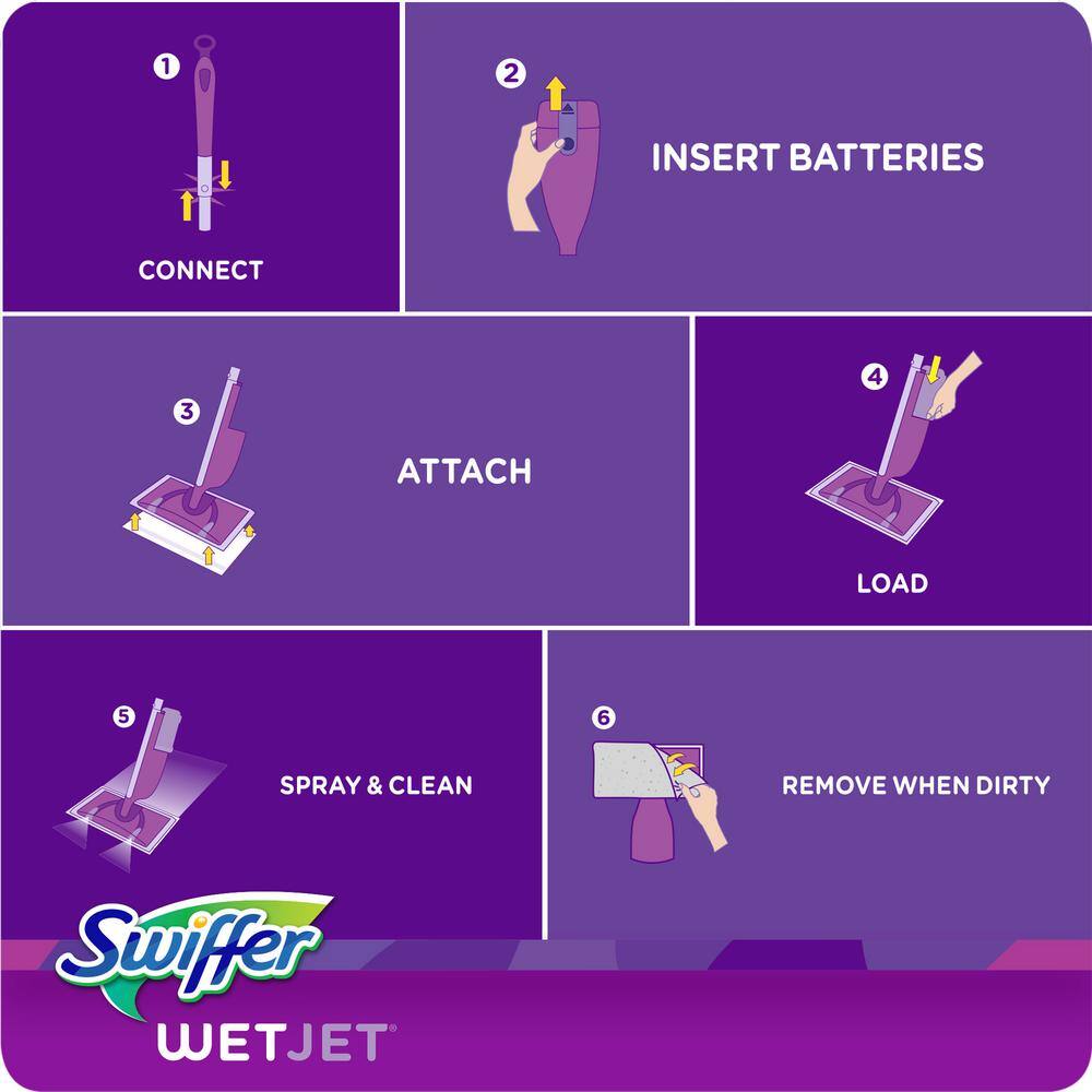 Swiffer WetJet Purple Spray Mop Kit with Pads and Solution