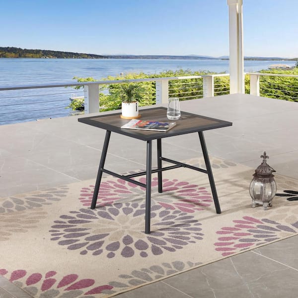 Patio Festival Black Metal Outdoor Side Accent Table