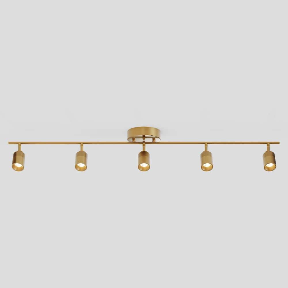 Vidalite Shura 5-Light Antique Brass Integrated LED Fixed Track
