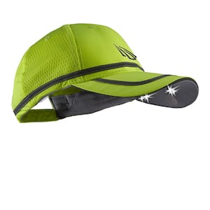 POWERCAP Safety Visibility LED Hat 25/10 Ultra-Bright Hands Free Lighted Battery Powered Headlamp Hi-Vis Yellow