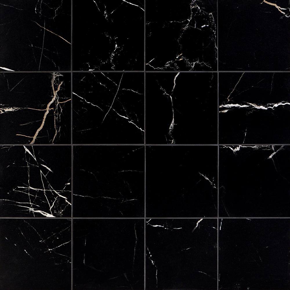 Marmo Black 4 in. x 0.35 in. Matte Porcelain Floor and Wall Tile Sample price history on PriceWatchPro