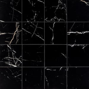 Marmo Marble Black 6 in. x 6 in. Matte Porcelain Floor and Wall Tile (7.02 sq. ft./Case)