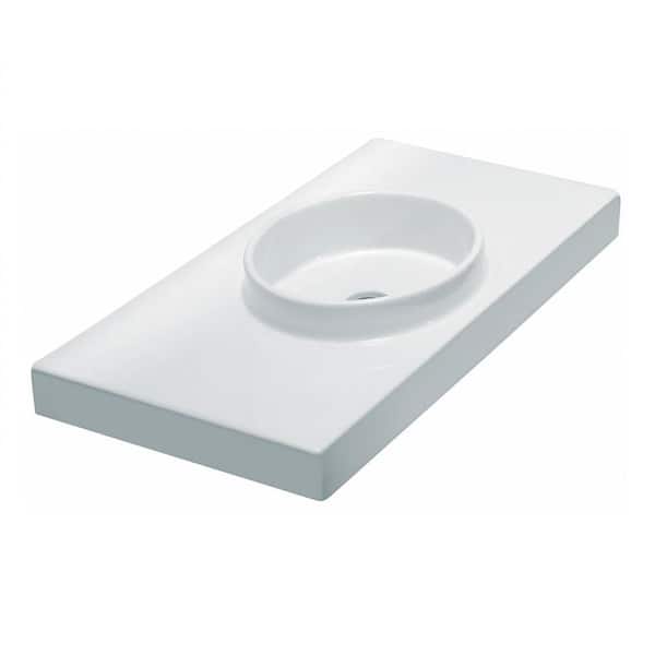LaToscana Planet Wall-Mount Bathroom Sink in White-DISCONTINUED