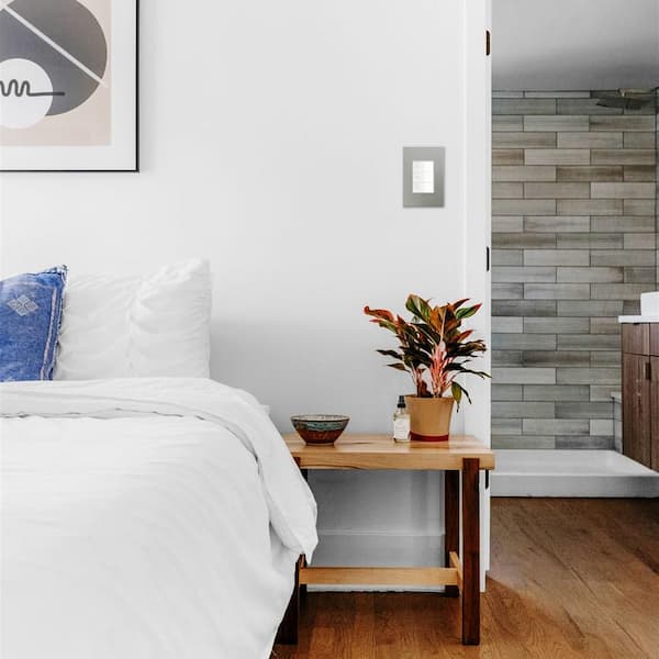 adorne 1 Gang Plus Decorator/Rocker Wall Plate, Brushed Stainless Steel (1-Pack)