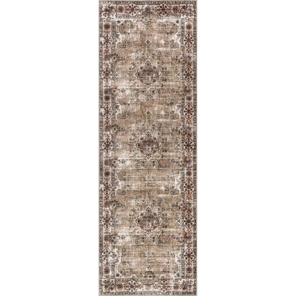 Audrina Persian Spill Proof Washable Beige 2.6 ft. x 8 ft. Indoor Area Rug price history on PriceWatchPro