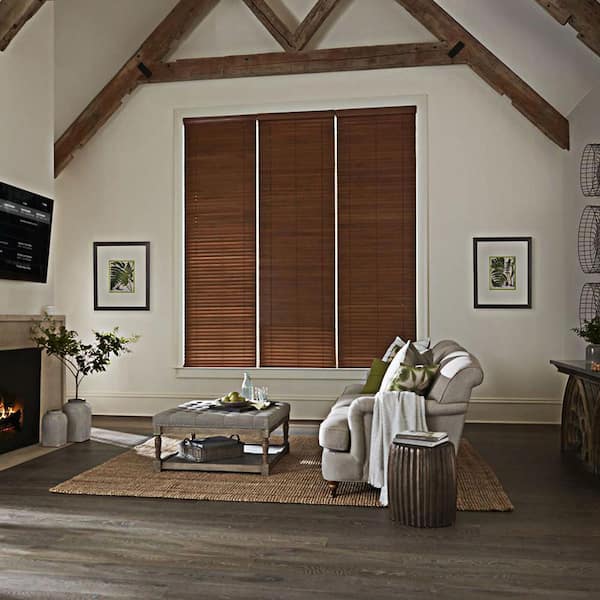 Motorized 2 in. Faux Wood Blinds