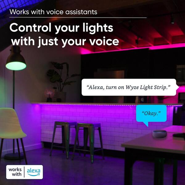 George Bernard Charles Keasing længes efter WYZE Light Strip 32.8ft WiFi LED Lights, 16 Million Colors RGB with App  Control, Works with Alexa & Google Assistant WLPSTG-10 - The Home Depot