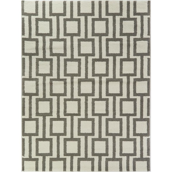 BALTA Campbell Taupe 8 ft. x 10 ft. Geometric Area Rug