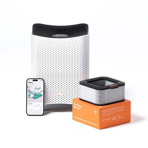 Mila Air 3 Air Purifier with Home Wrecker Filter, 692ft2, True HEPA, Carbon, Smart Purifier in White, Dust, VOC, Formaldehyde